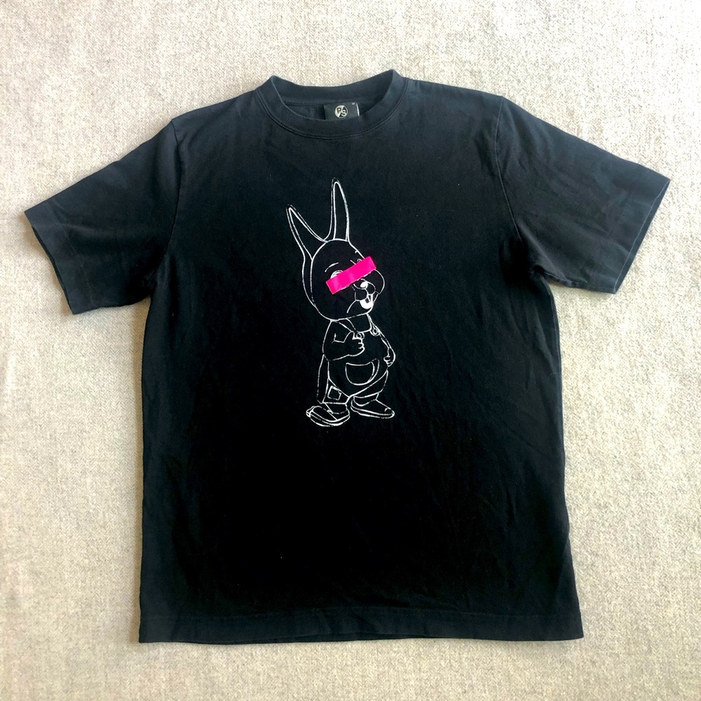 Paul Smith Psycho Bunny Graphic Black T-Shirt Size Medium